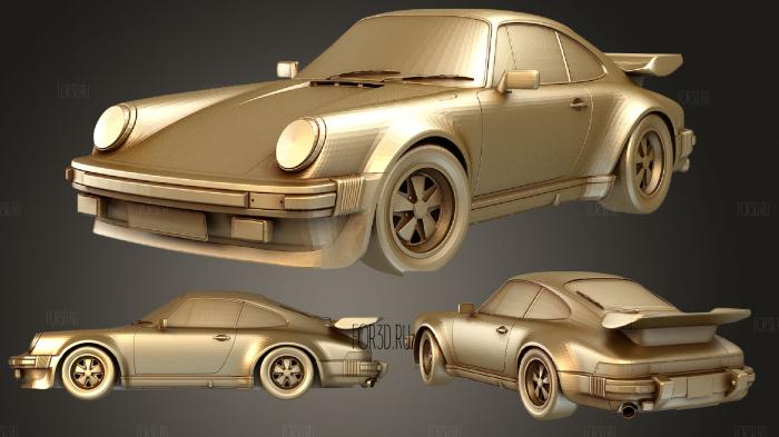 Porsche 911 Turbo Game ready stl model for CNC